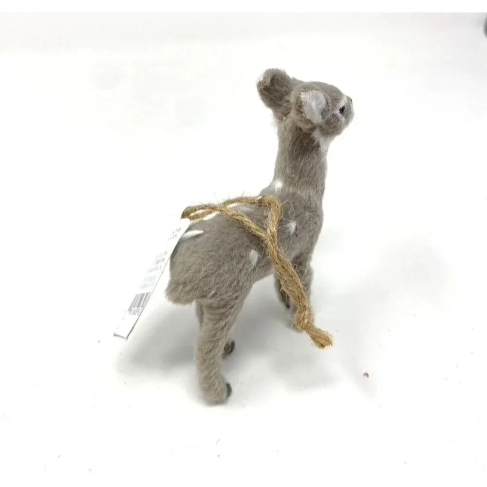Target Faux Fur Grey Deer Christmas Tree Ornament Gray with Spots Wondershop™